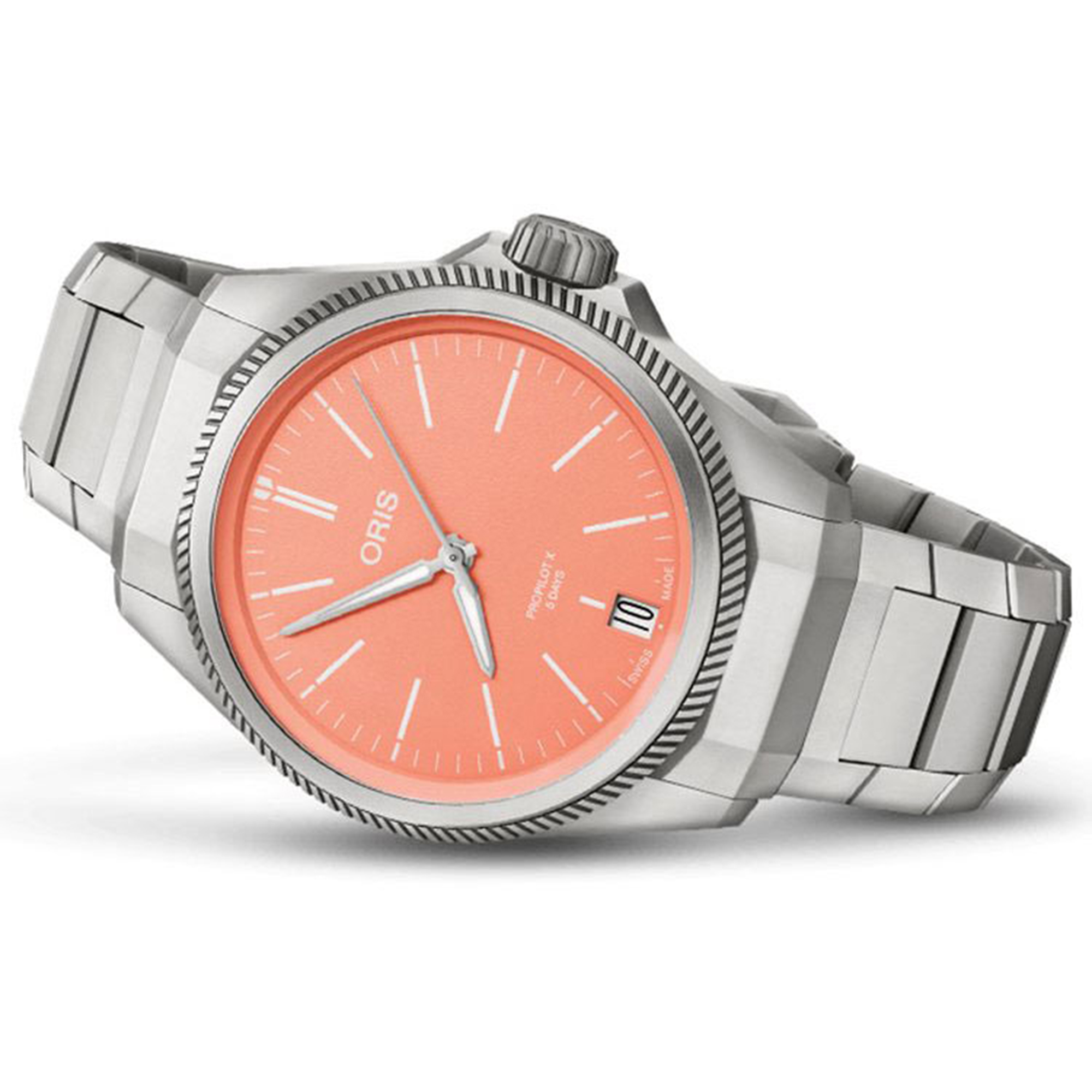 Oris ProPilot X Calibre 400 Watch Titanium Case Salmon Dial