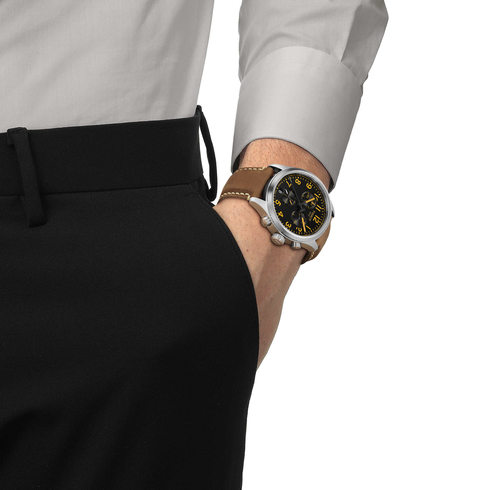 TISSOT Chrono L Black Dial Watch, 42mm