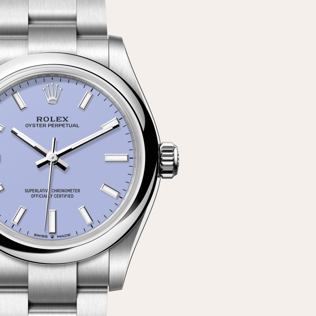 rolex oyster perpetual in oystersteel, m277200-0014 - watch dial - ben bridge
