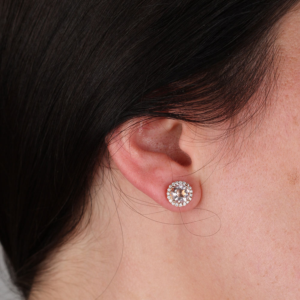 Rose Gold Morganite & Diamond Earrings 14K | Ben Bridge Jeweler