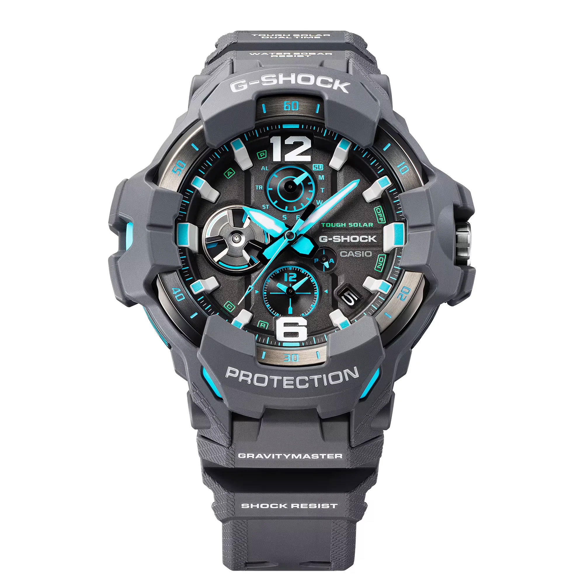 G-Shock GRB300-8A2Gravity Master Grey Blue Bluetooth Pilot Watch, 54.7mm