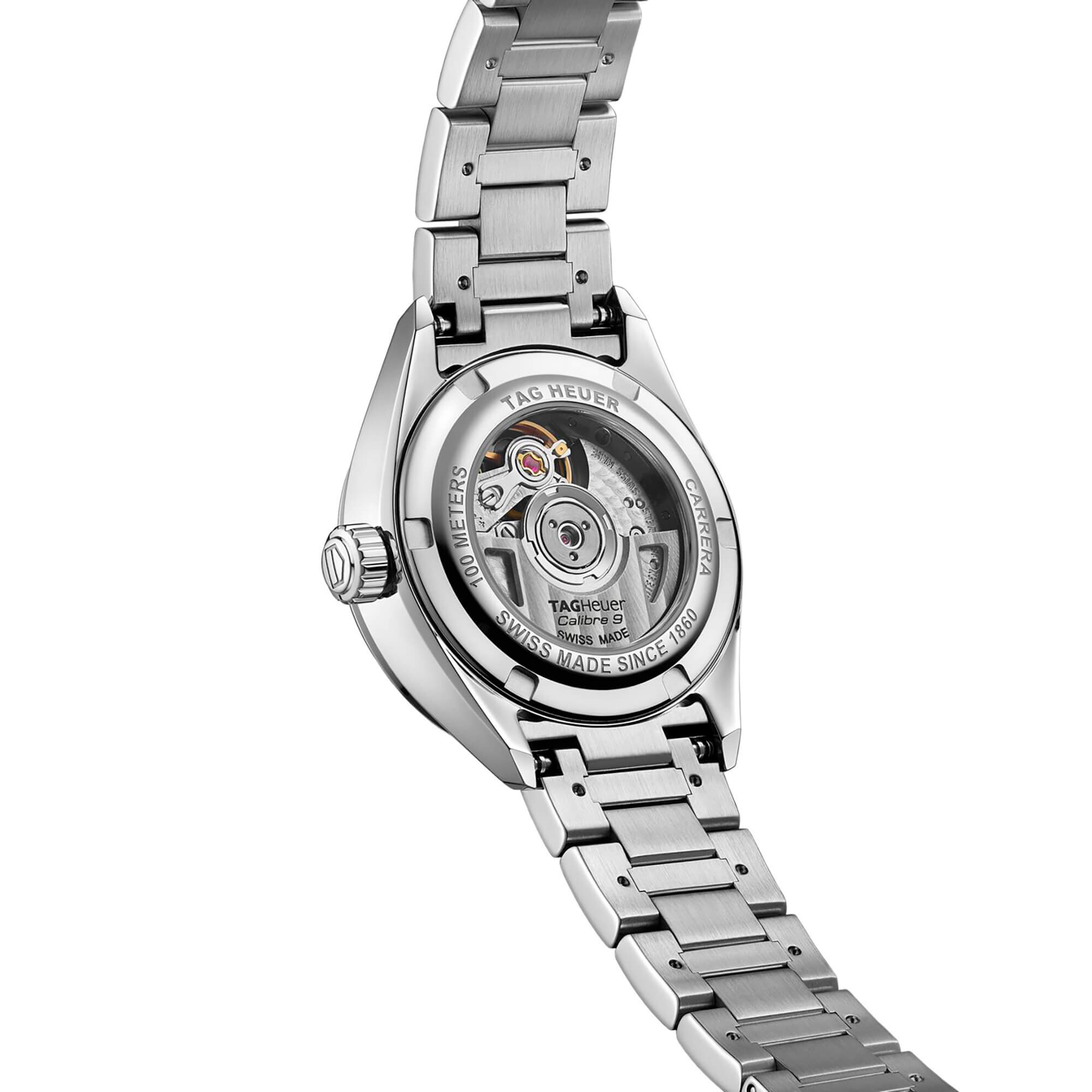 TAG Heuer Carrera Date Watch Mother of Pearl Dial Steel Bracelet, 29mm