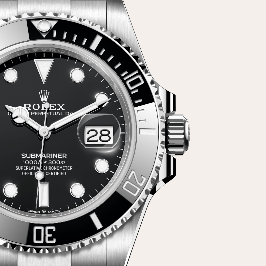 rolex submariner in oystersteel, m126610ln-0001 - watch dial - ben bridge