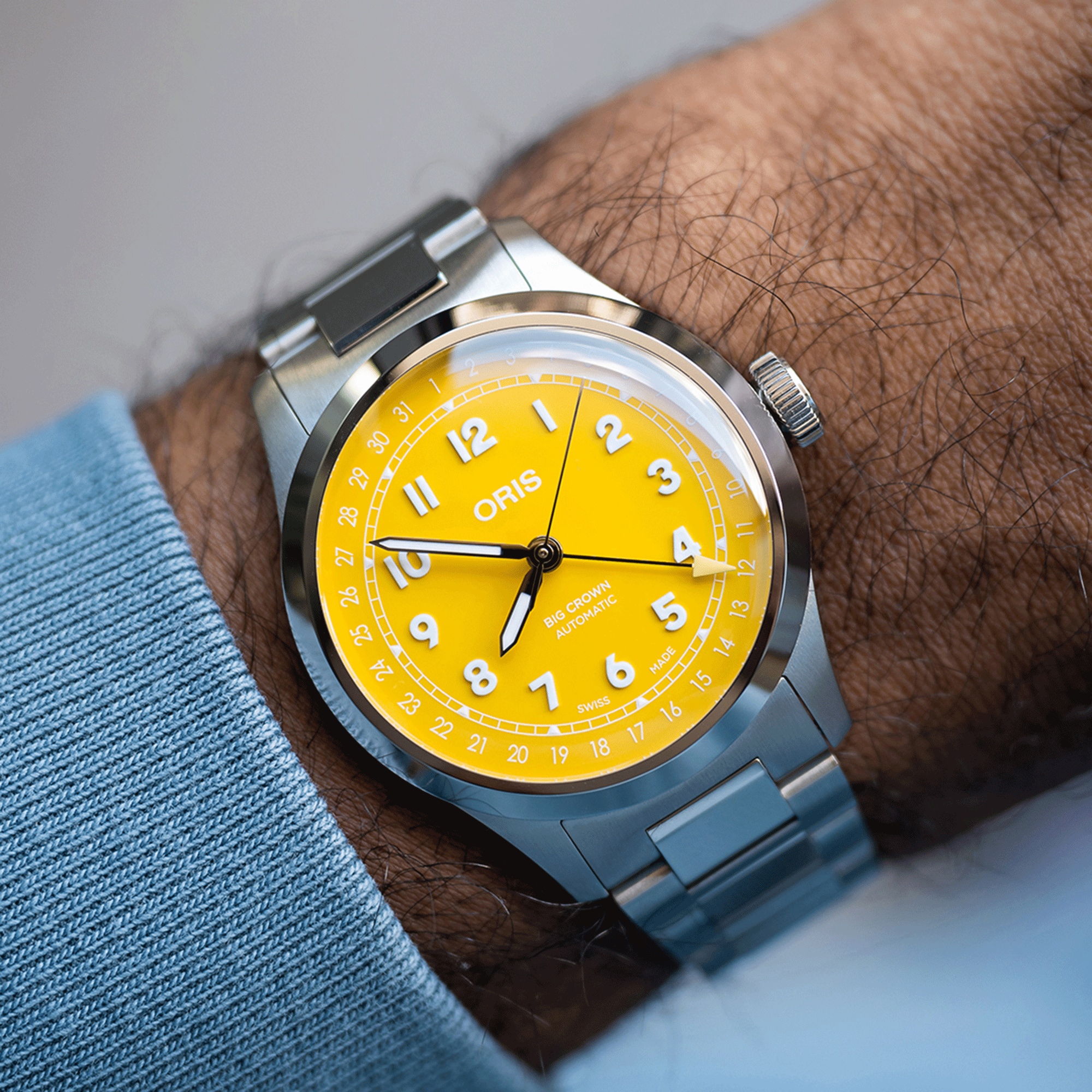 Oris Big Crown Pointer Date Yellow Dial Watch, 40mm