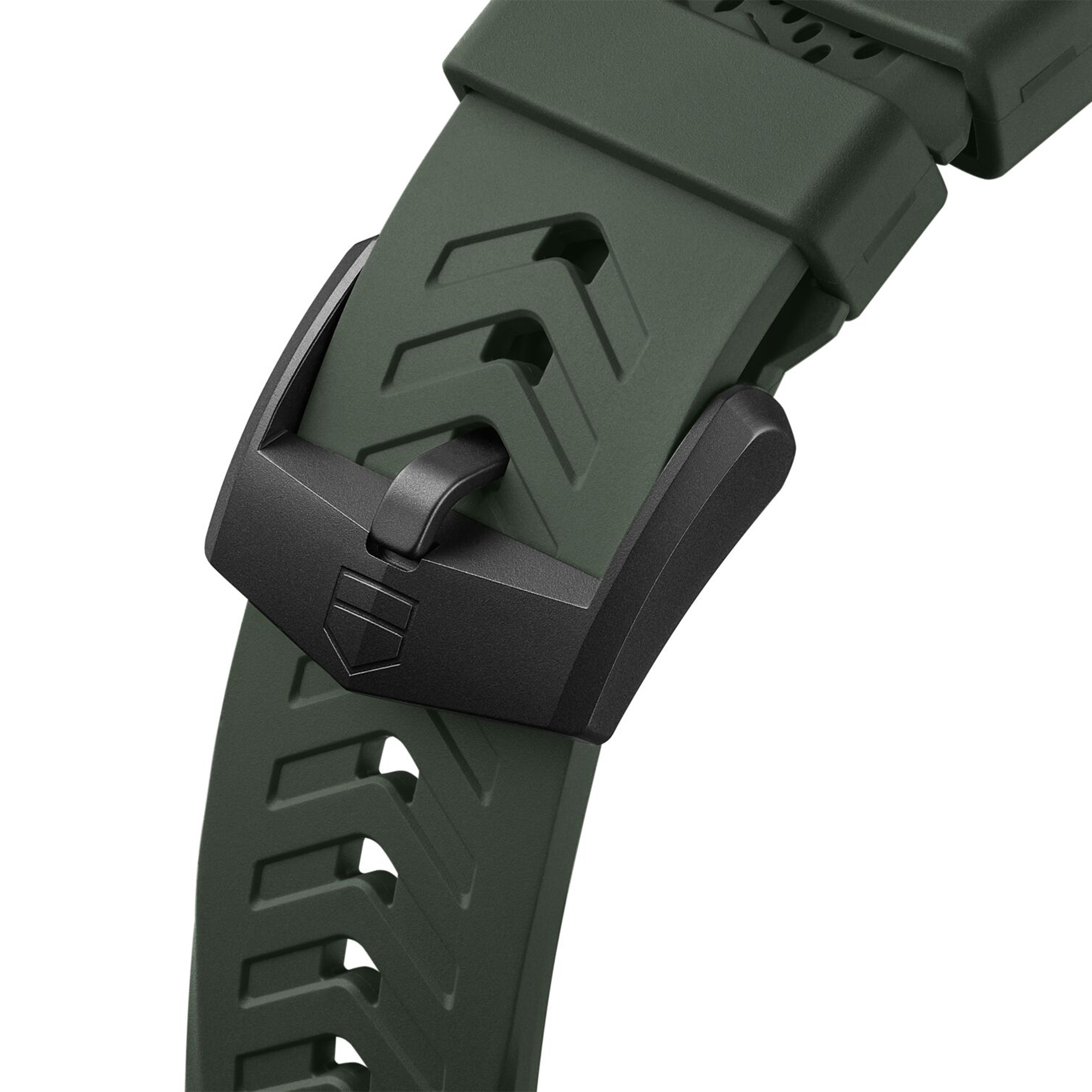 TAG Heuer Calibre E5 Khaki Green Rubber Sport Strap, 45mm