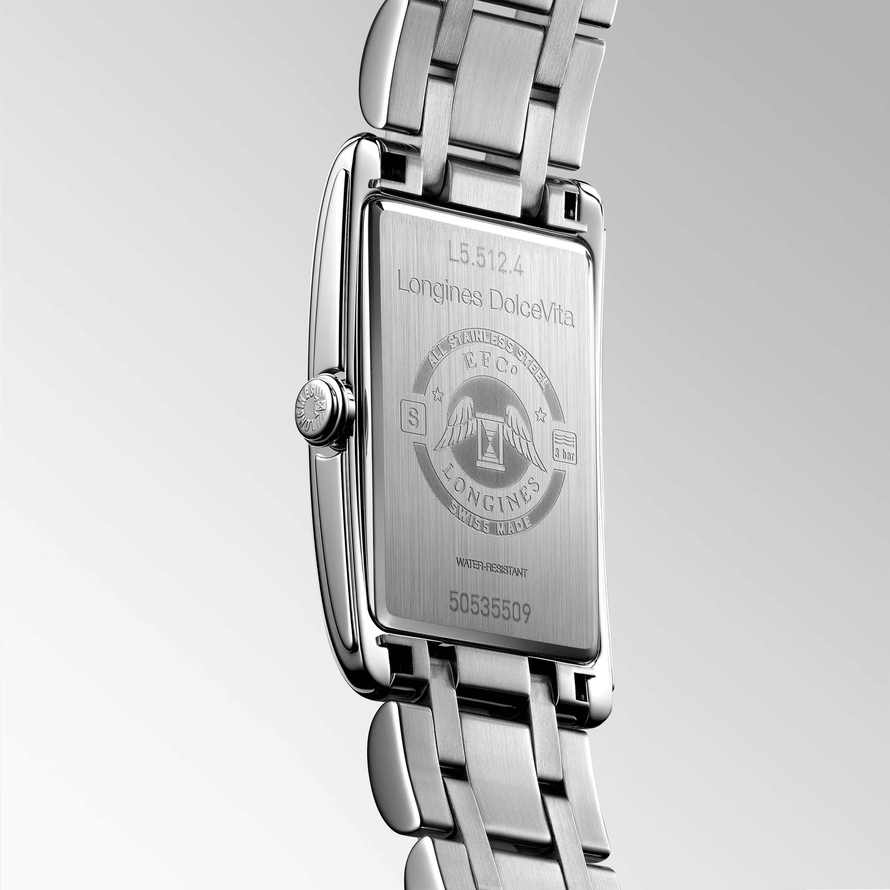 Longines DolceVita Watch White Dial Steel Bracelet, 23mm