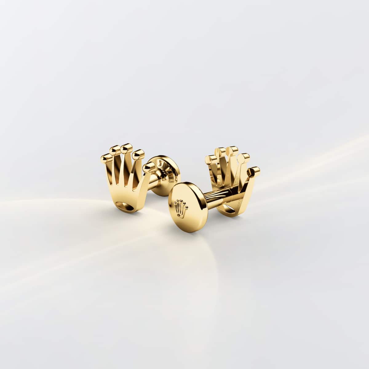 Rolex Crown cufflinks, 18 kt yellow gold, A1018