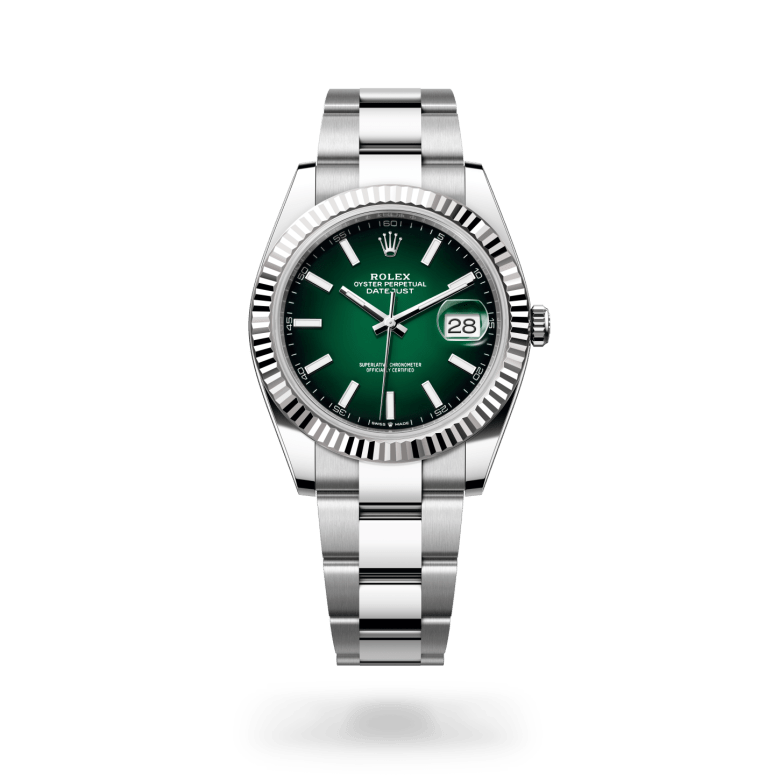 rolex datejust in white rolesor - combination of oystersteel and white gold, m126334-0033 - ben bridge