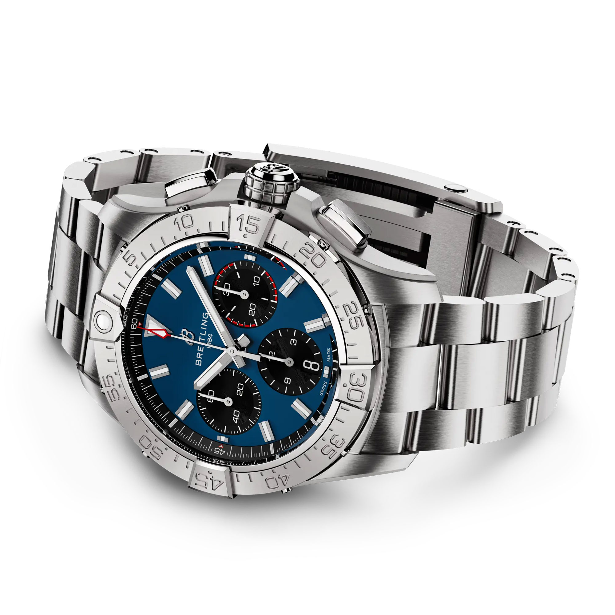 Breitling Avenger BO1 Chronograph Blue Dial Stainless Steel Bracelet, 42 mm