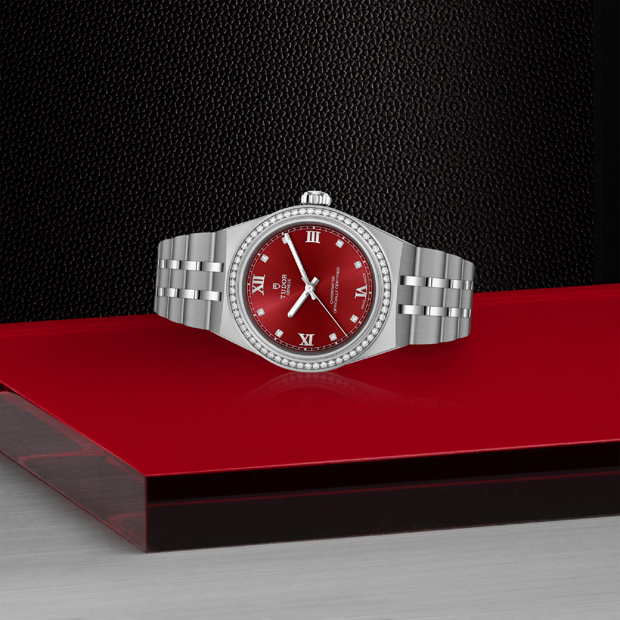 TUDOR Royal Red Dial Watch, 30mm