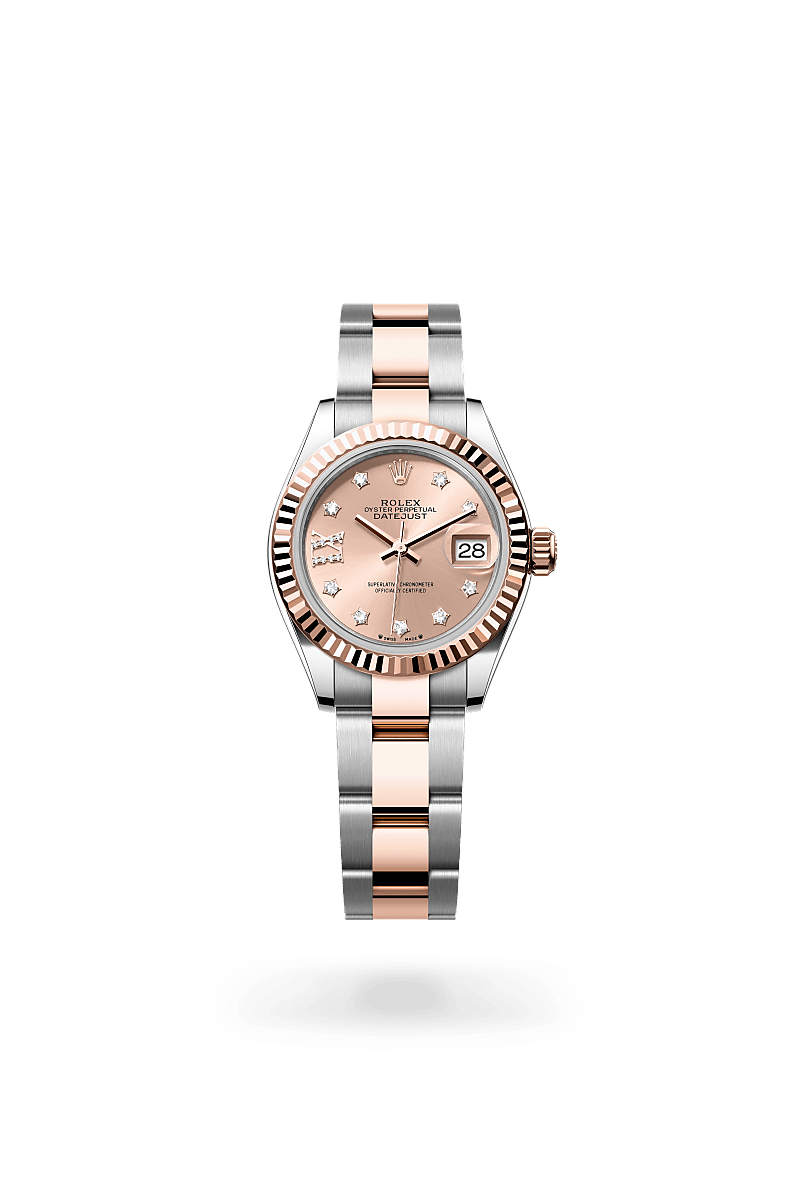 rolex lady-datejust in everose rolesor - combination of oystersteel and everose gold, m279171-0028 - ben bridge
