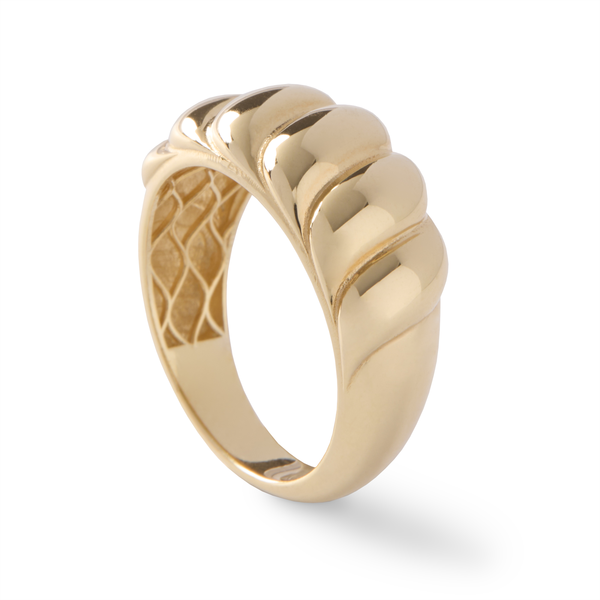 Toscano Fluted Dome Ring, Size 7, 14K Yellow Gold