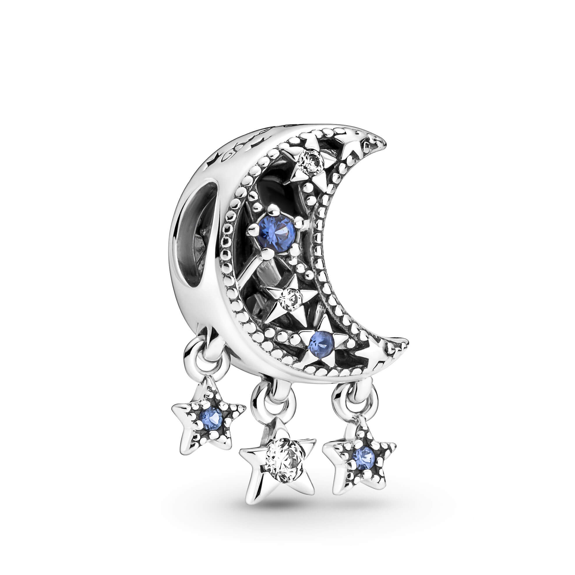 Pandora Star & Crescent Moon Crystal & CZ Charm