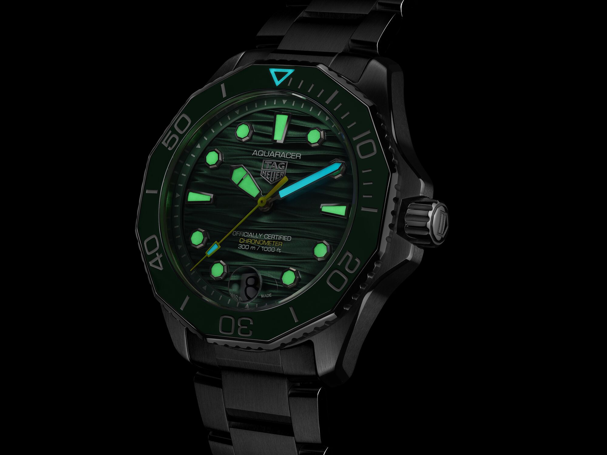 TAG Heuer Aquaracer Professional 300 Green Dial, Stainless Steel Watch, 42mm