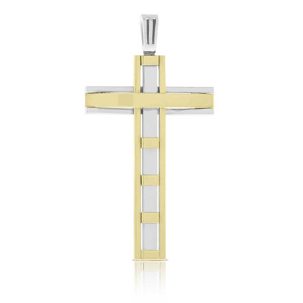 Toscano Large Reversible Cross Pendant 14K