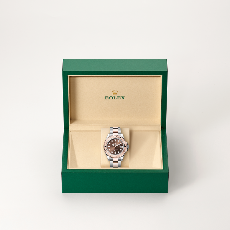 rolex yacht-master in everose rolesor - combination of oystersteel and everose gold, m268621-0003 - in rolex box - ben bridge