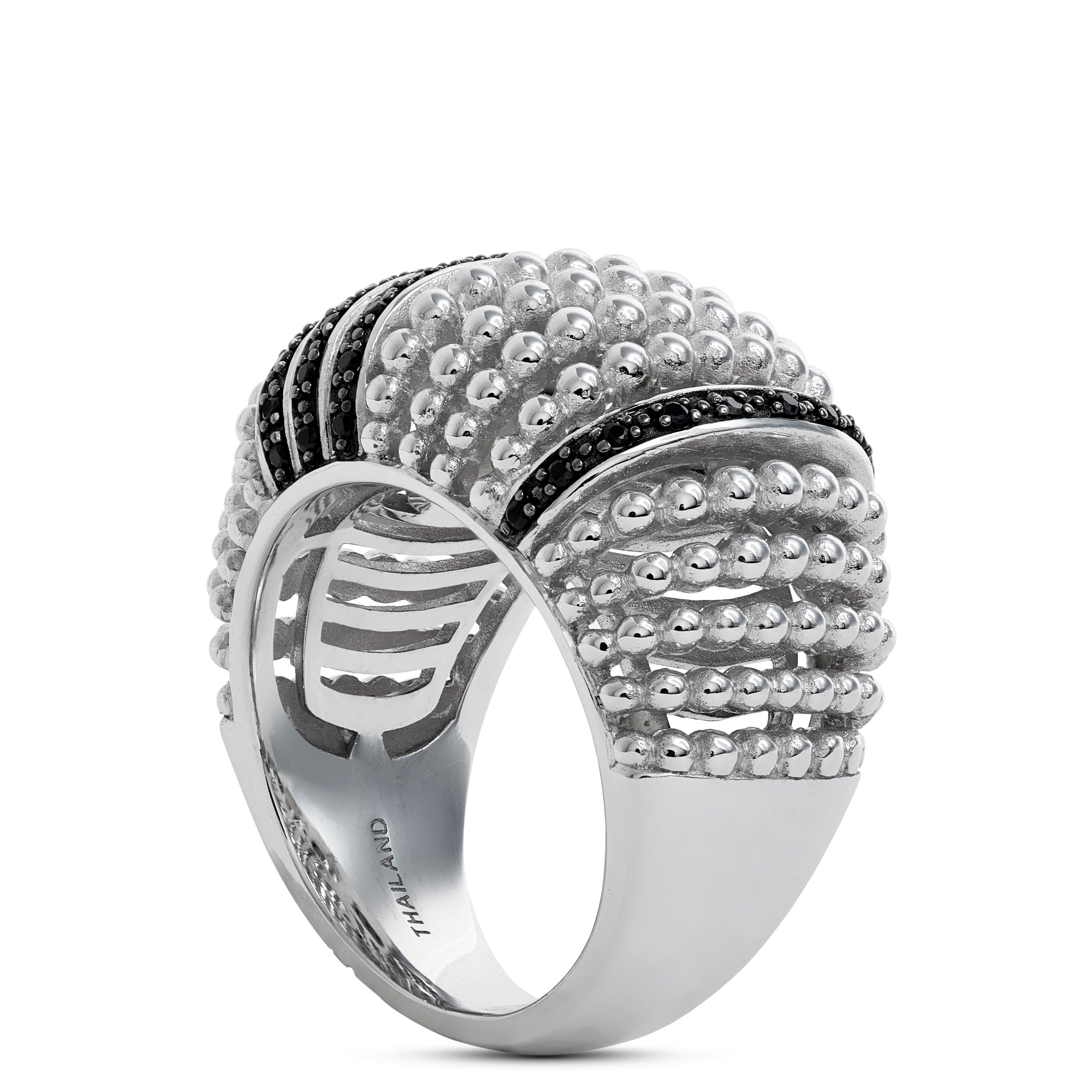 Black Sapphire Anemone Ring