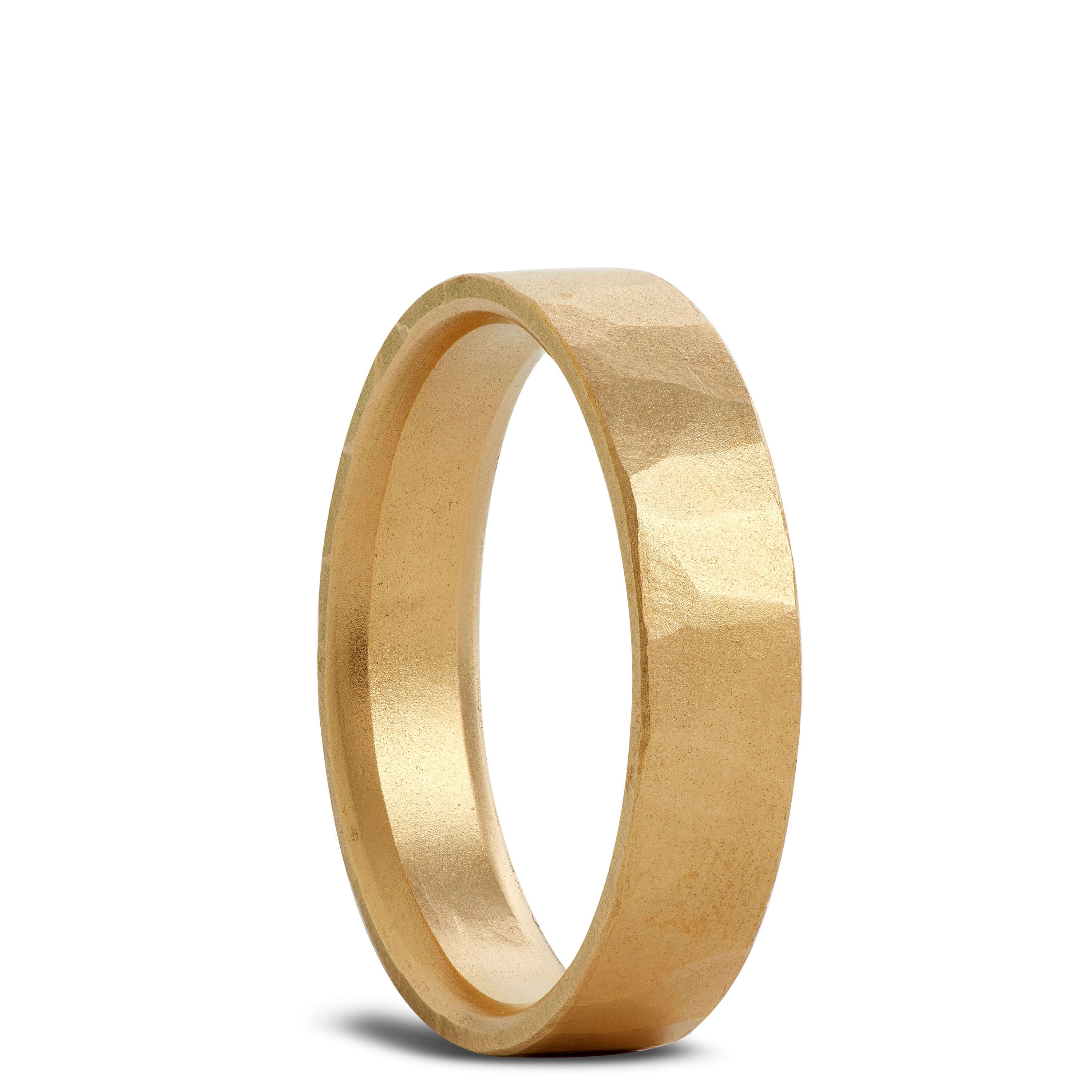 Hand Forged Band, 22k Yellow Gold 5mm