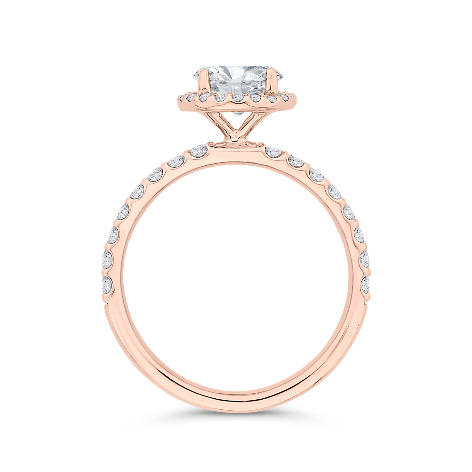 Bella Ponte Rose Gold Engagement Ring Setting 14K