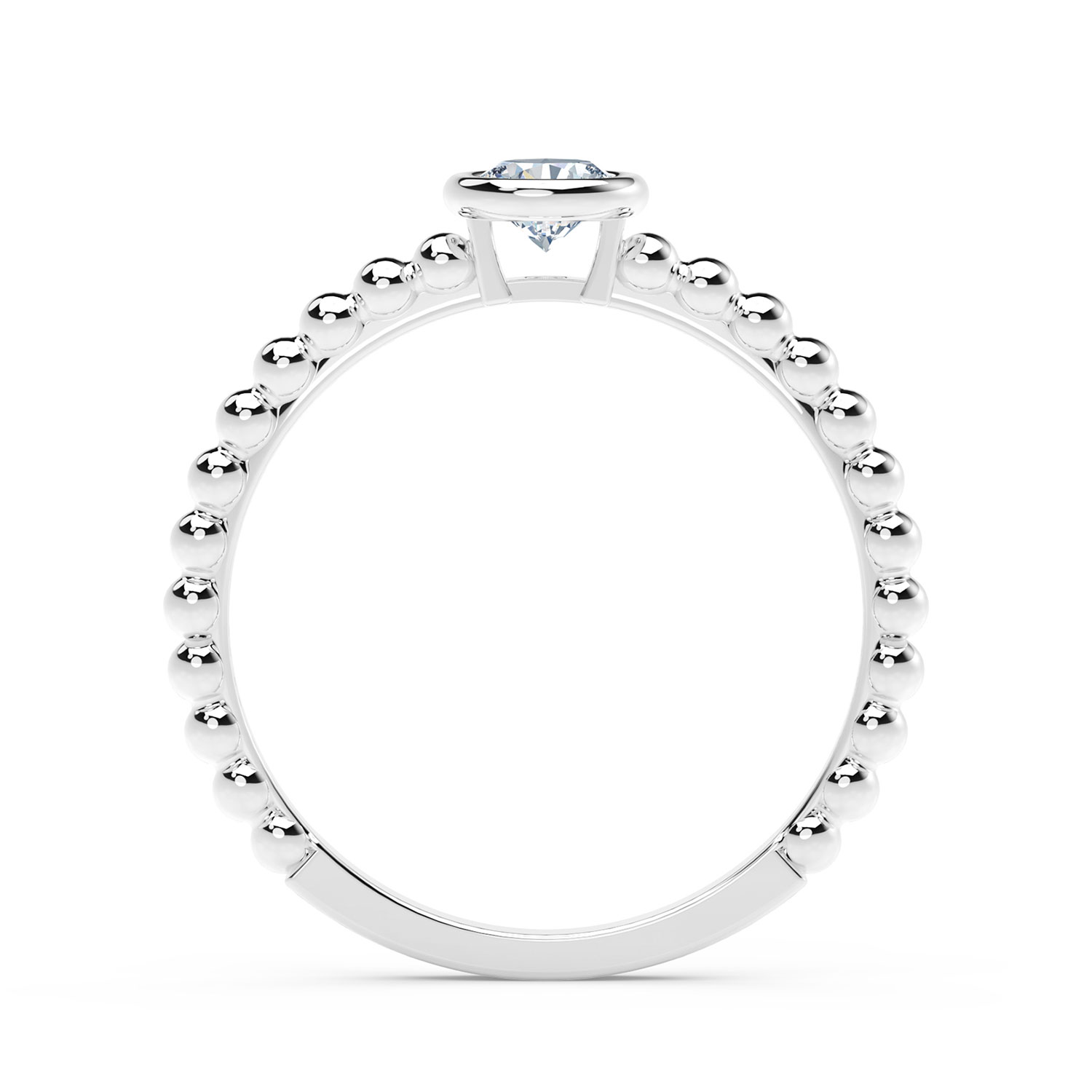 Round Diamond Solitaire Ring, 18K White Gold