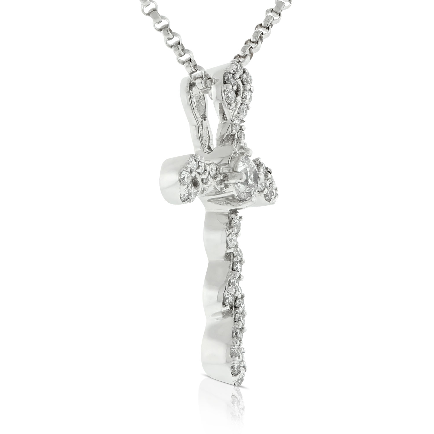 Ikuma Canadian Diamond Twisted Cross Pendant 14K