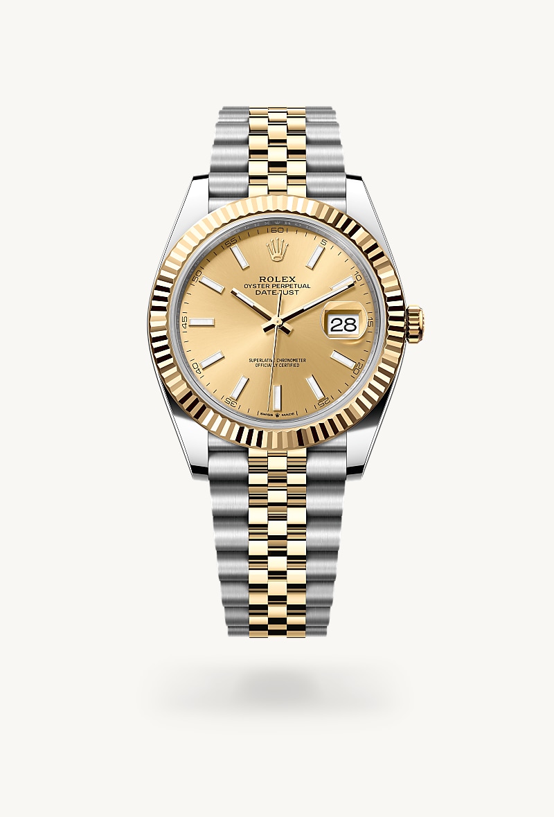 rolex datejust in yellow rolesor - combination of oystersteel and yellow gold, m126333-0010 - ben bridge