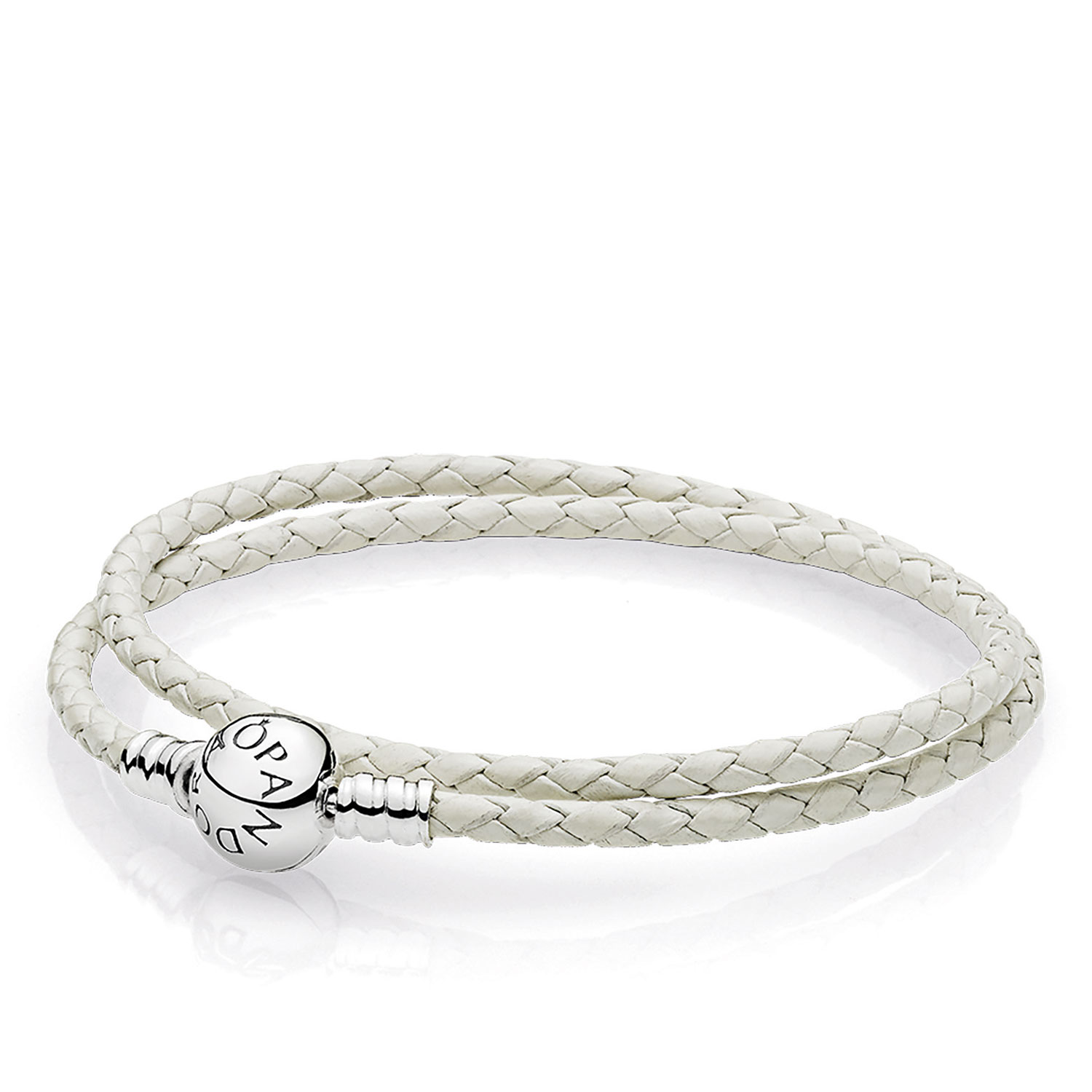 PANDORA Ivory White Double Leather Bracelet - 590745CIW | Ben Bridge