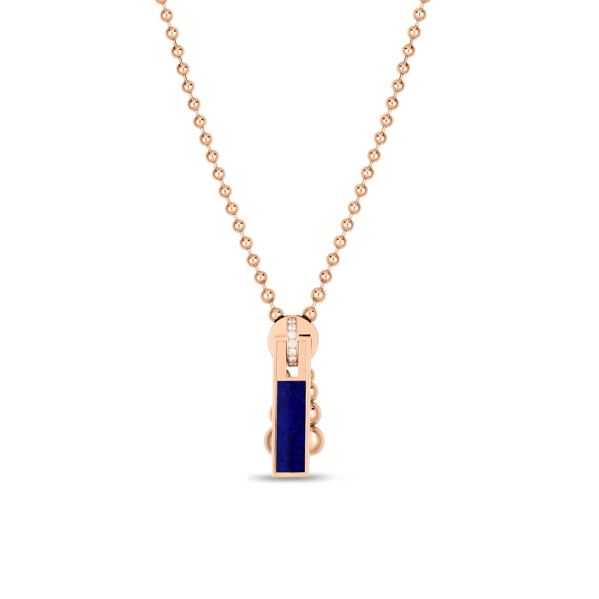 アクセサリー koto Roberto Coin Art Deco Lapis & Diamond Zipper Necklace 18K Rose