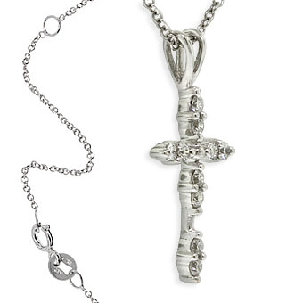 Diamond Cross Pendant 14K