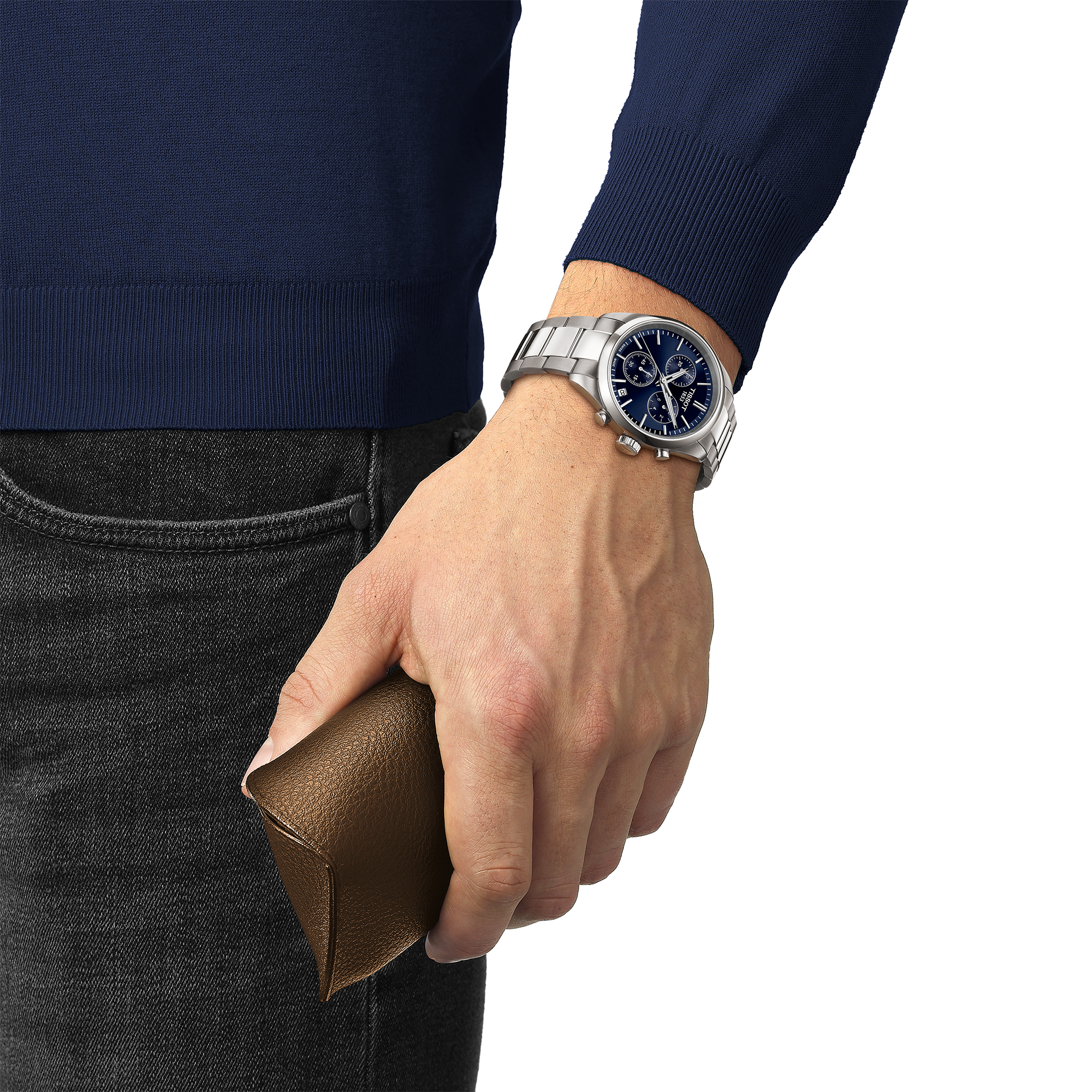 TISSOT PR 100 Chronograph Blue Dial Watch, 40mm
