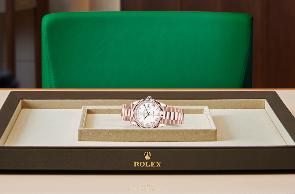 Rolex Day-Date 36 Day-Date Oyster, 36 mm, Everose gold - M128235-0052 at Ben Bridge