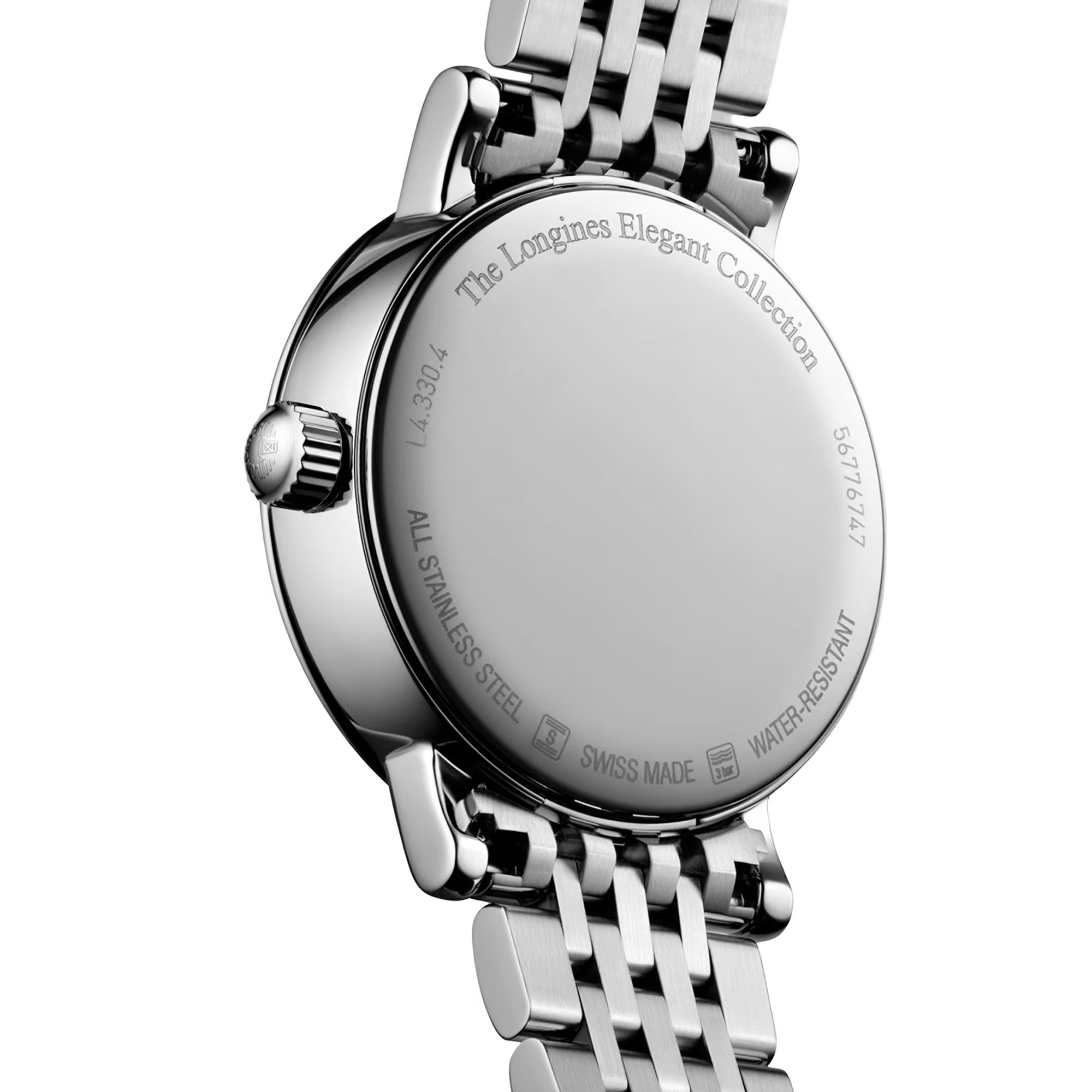 Longines Elegant Collection Moon Phase White Dial Watch, 30mm