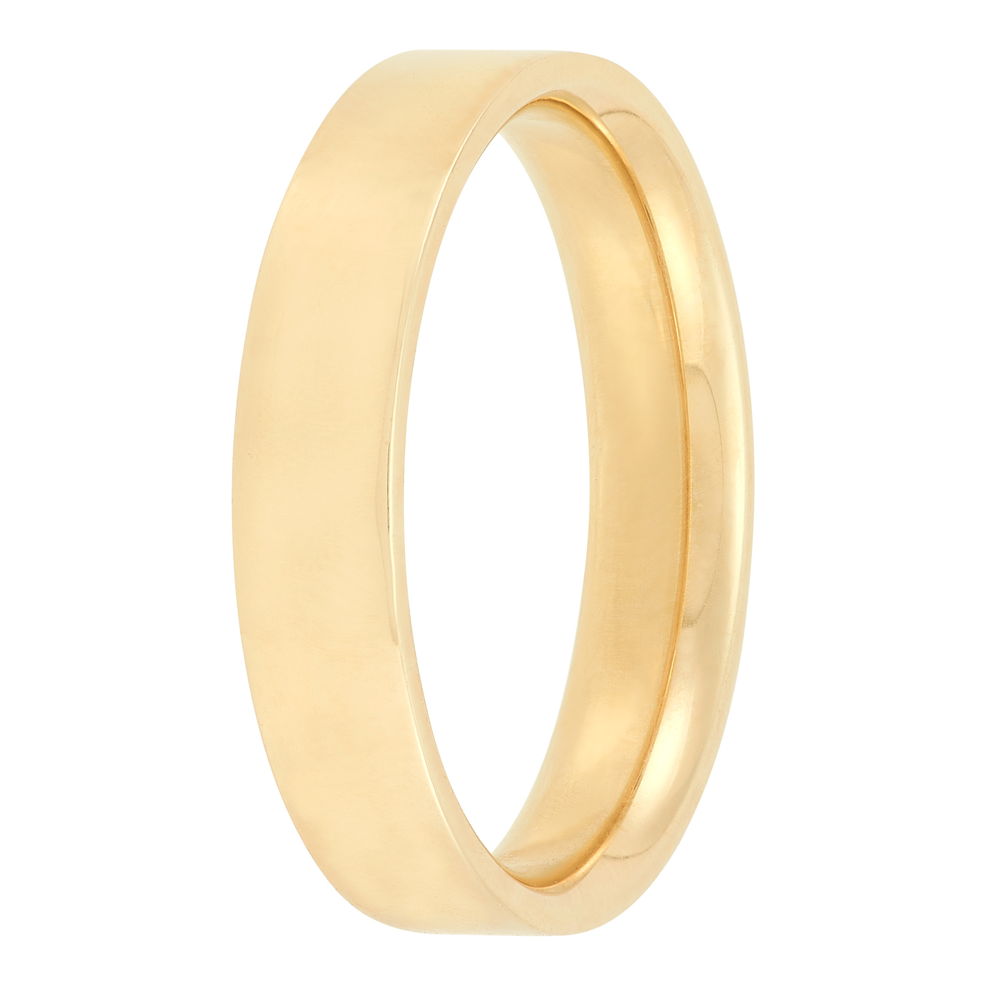 Yellow Gold Polished Pipe Comfort Fit 4mm Band 18K