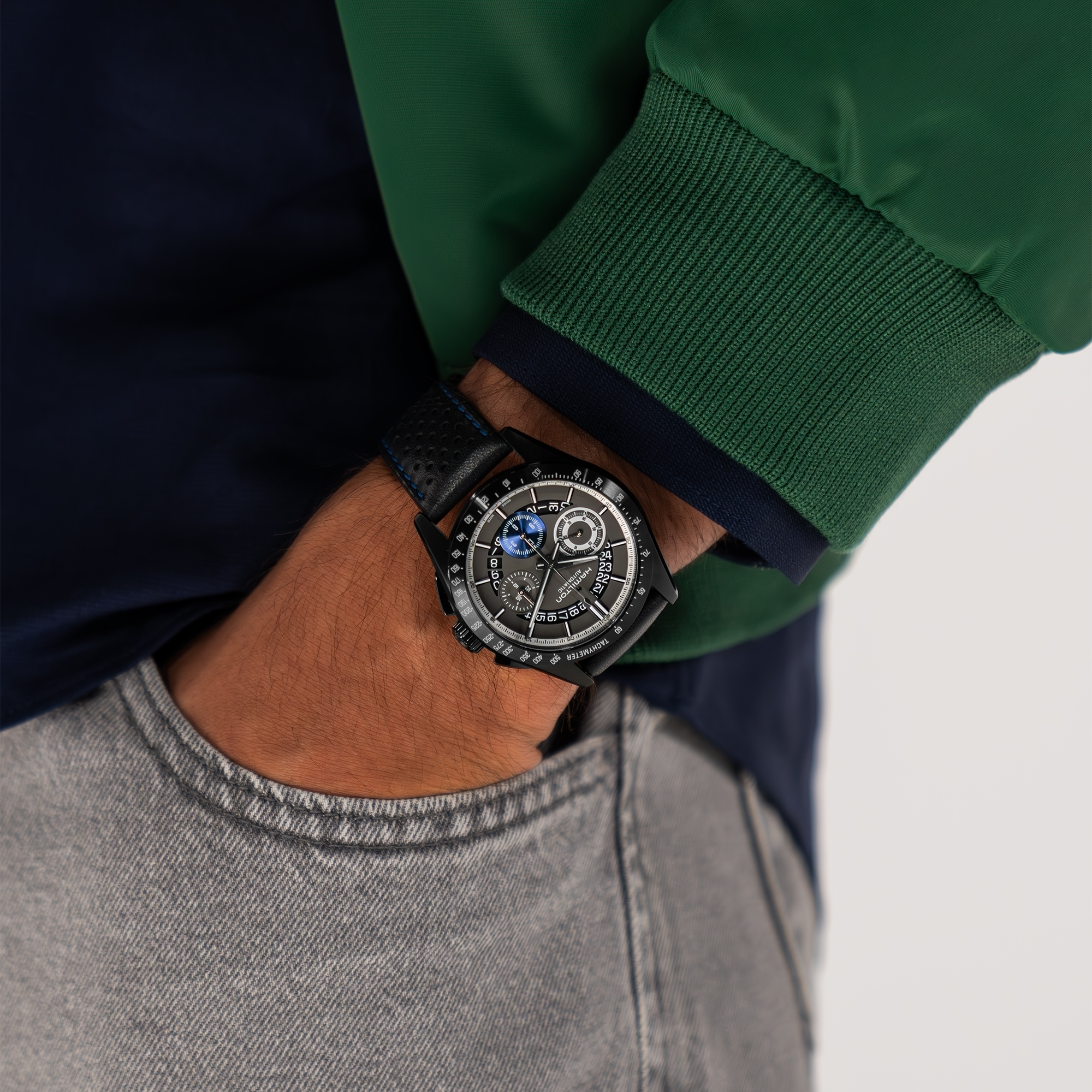Hamilton Jazzmaster Performer Autochrono Watch Anthracite Dial, 42mm