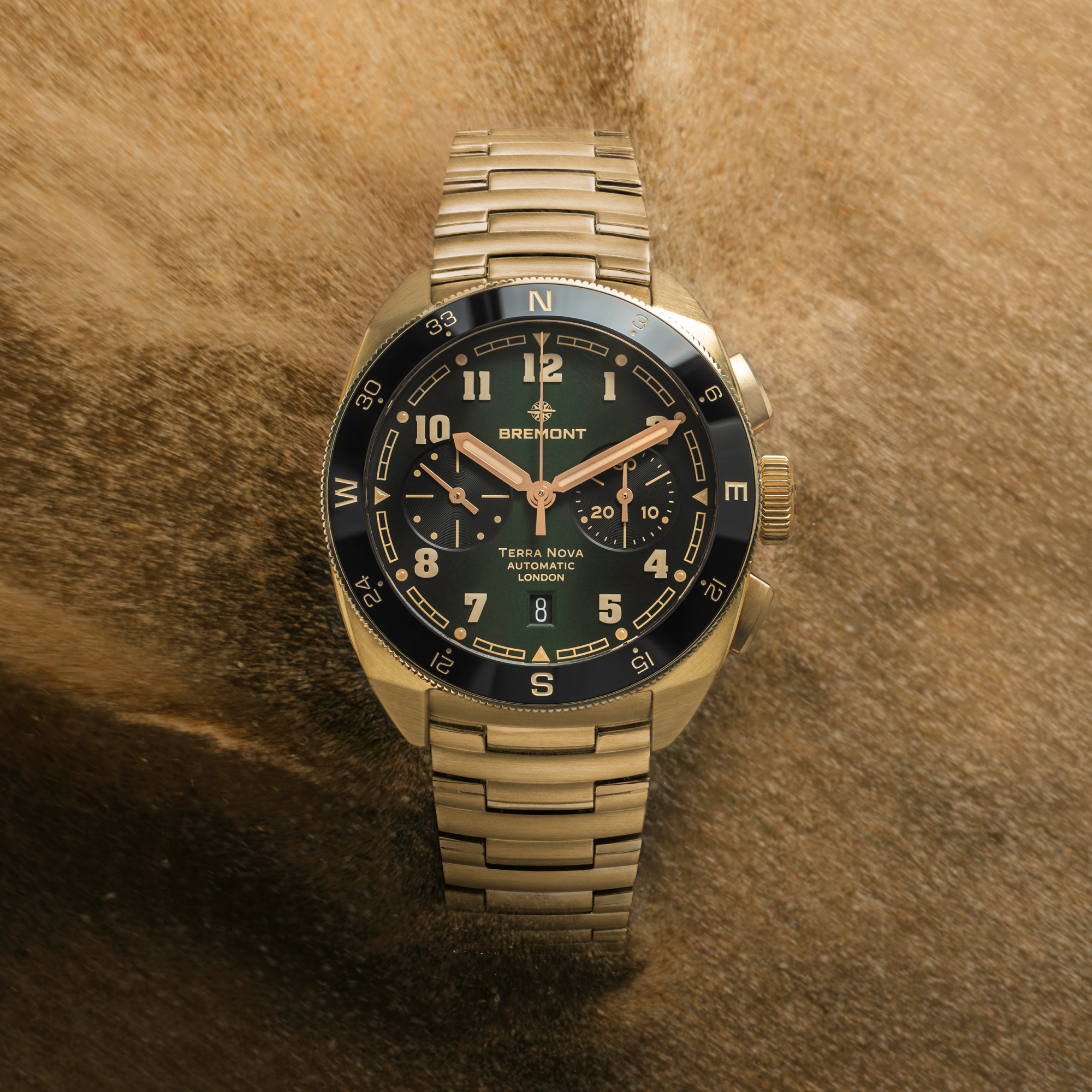 Bremont Terra Nova Chronograph Bronze Green Dial Watch, 42.5mm