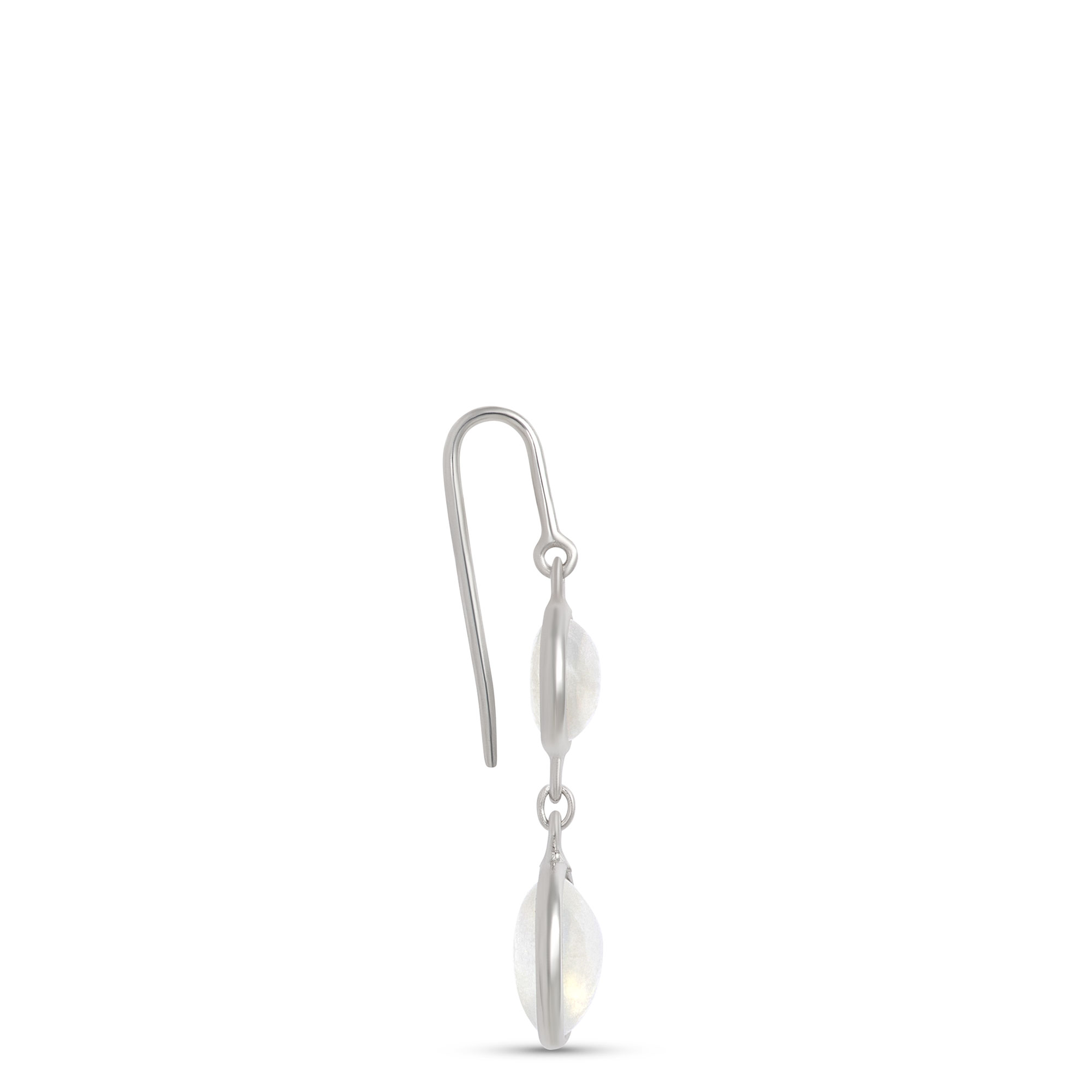 Rainbow Moonstone Drop Earrings, Sterling Silver