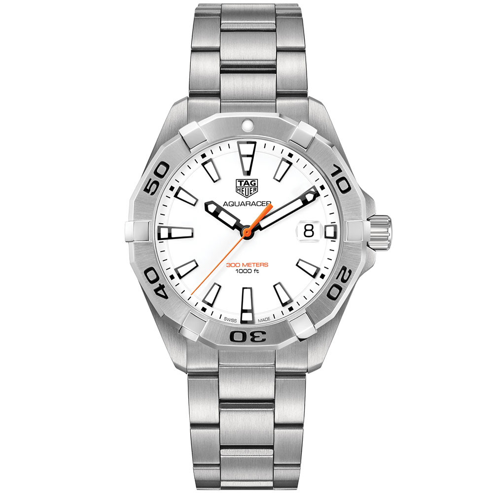 TAG Heuer Aquaracer Quartz Mens White Steel Watch - WBD1111.BA0928 | Ben  Bridge Jeweler