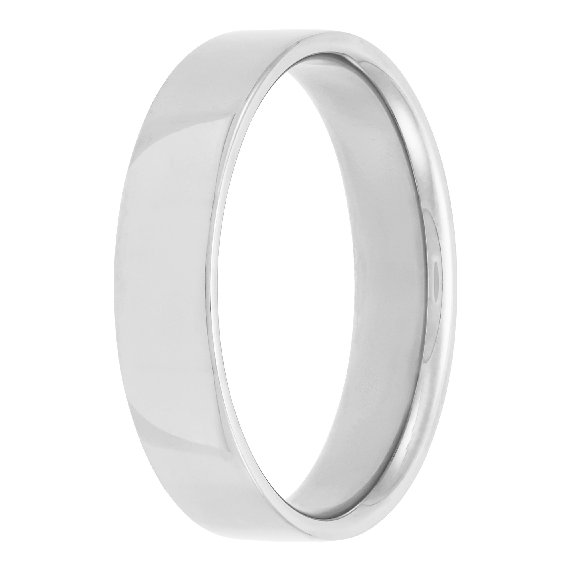 Polished Pipe Comfort Fit 5mm Band in Platinum