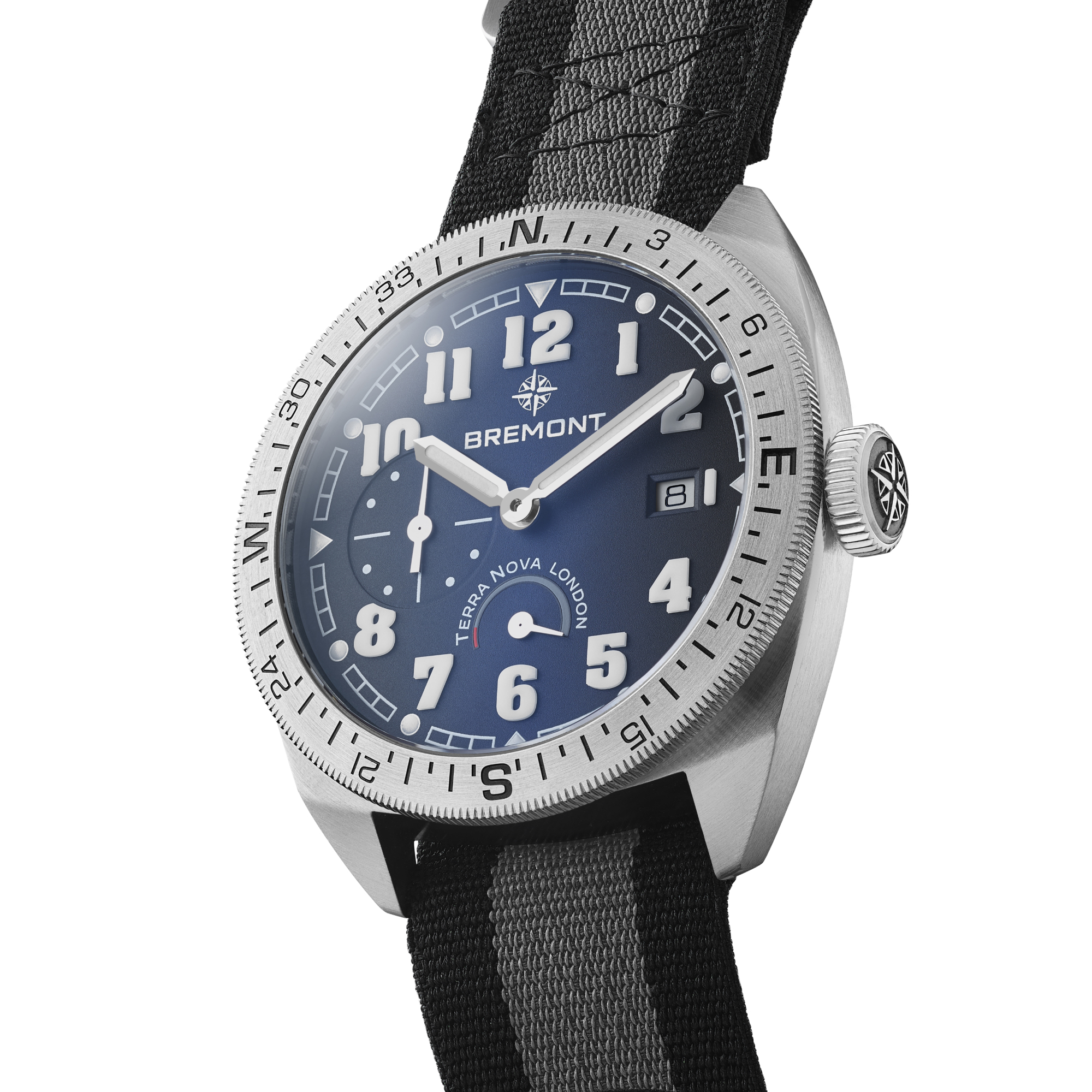 Bremont Terra Nova Turning Bezel Power Reserve Blue Dial Watch, 40.5mm