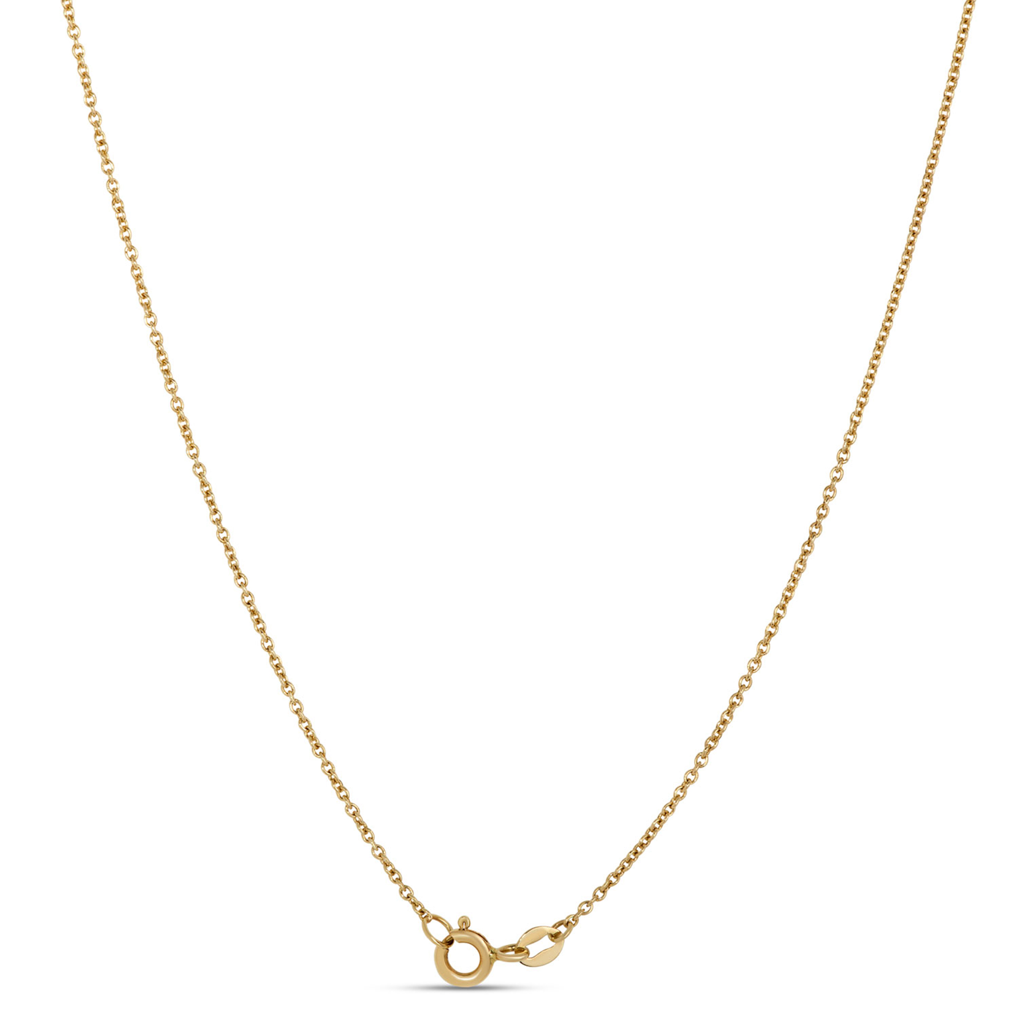 Classic Disc Pendant Necklace with Round Diamonds, 1/10 Total Carat Weight, 14K Yellow Gold