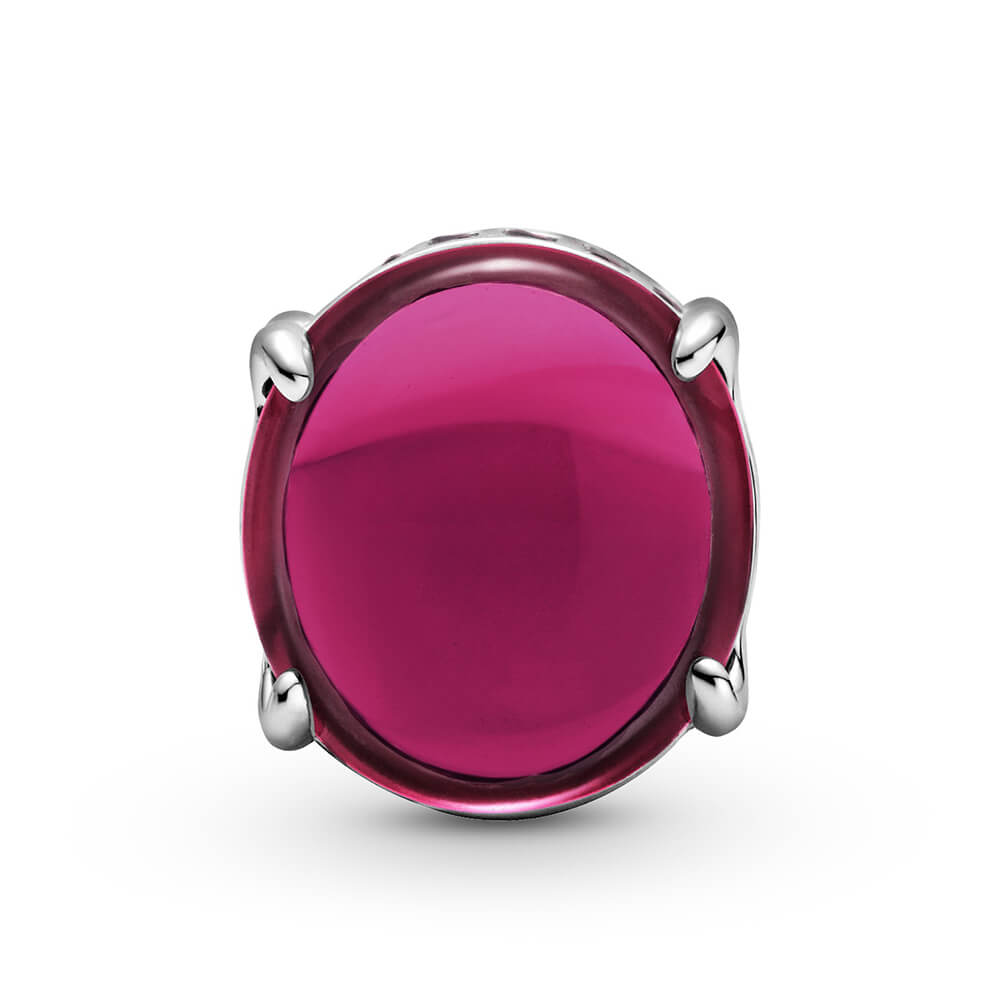 Pandora Fuchsia Rose Oval Cabochon Crystal \u0026 CZ Charm - 799309C01 | Ben  Bridge Jeweler