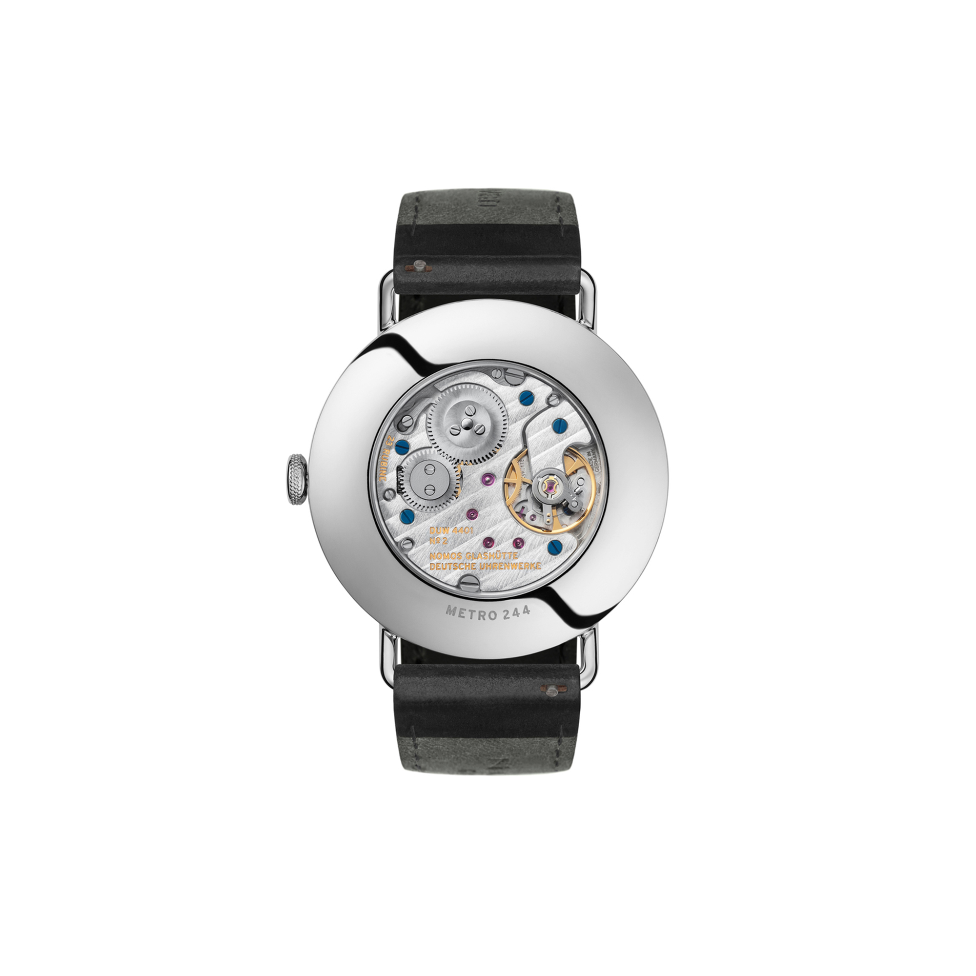 NOMOS Metro Date Power Reserve White Silver Dial Watch, 37mm