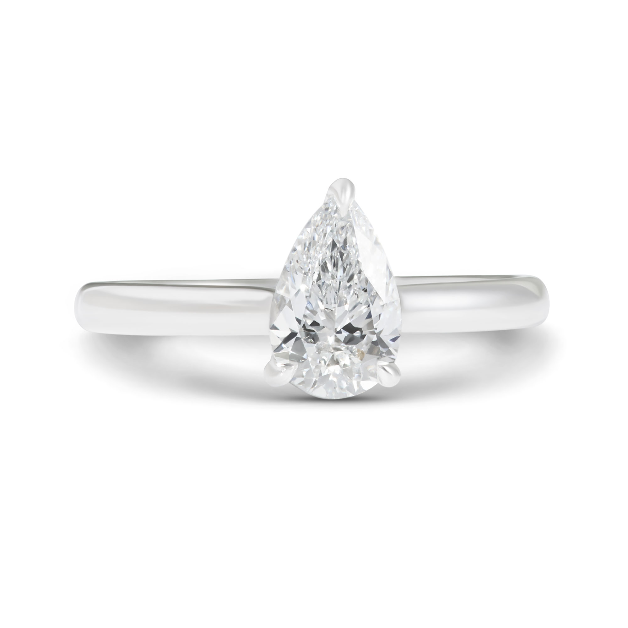 Bella Ponte &ldquo;Whisper&rdquo; Pear Shape Diamond Engagement Ring, 14K White Gold Size 6.5