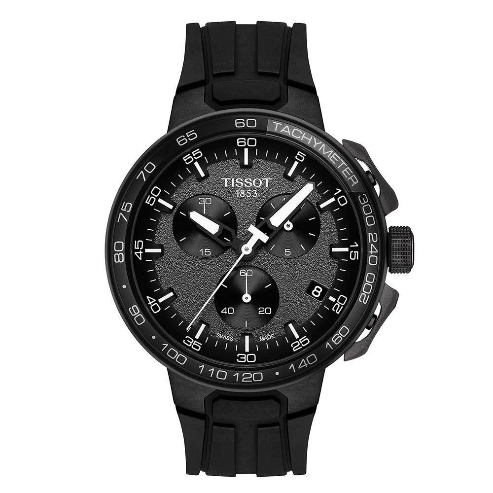 Orologio Tissot T-Race Cycling Chrono T1114173744104: Quarzo, Cassa In Acciaio 44.5mm, Quadrante Nero, Cinturino Silicone