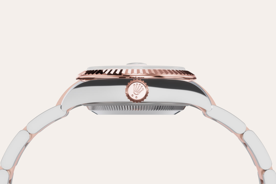 rolex lady-datejust in everose rolesor - combination of oystersteel and everose gold, m279171-0028 - everose rolesor - ben bridge