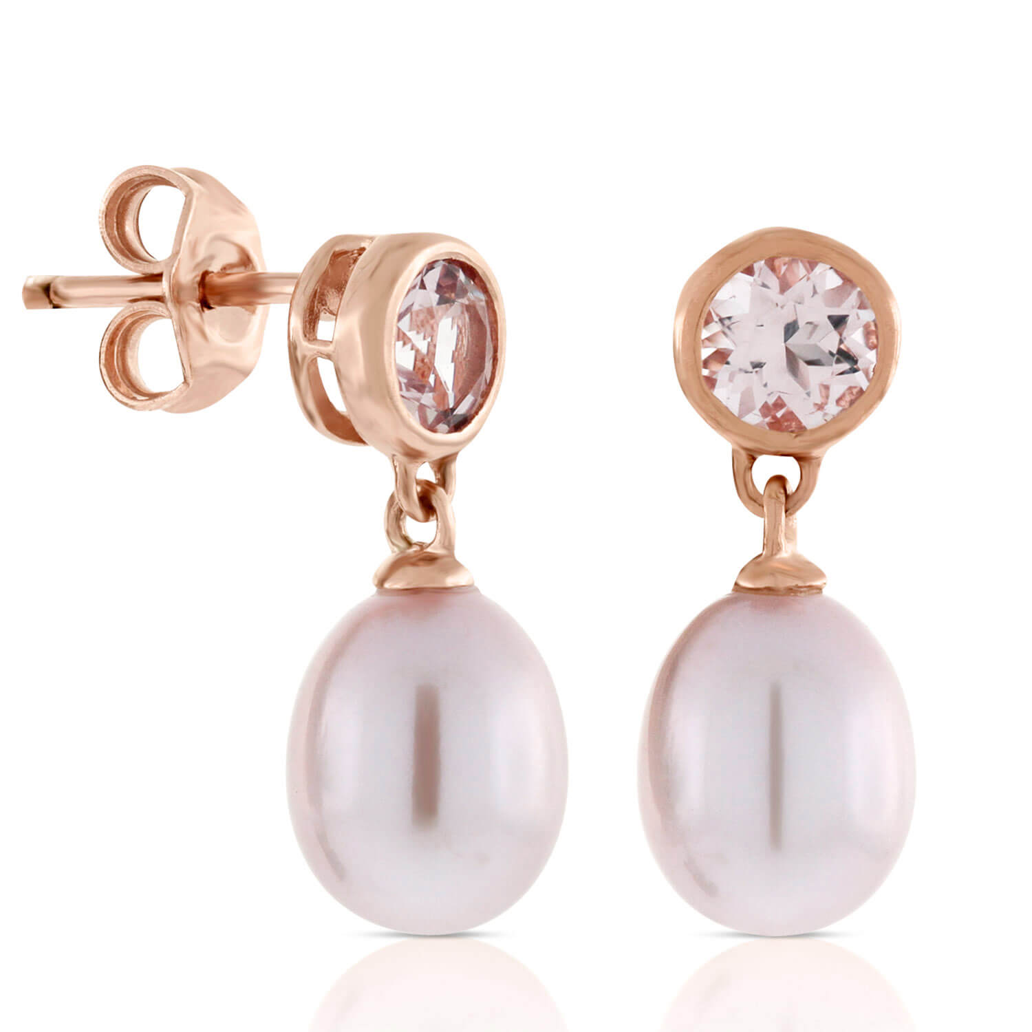 Cressida Morganite and Diamond Earrings in 14K Rose Gold | Brilliant Earth