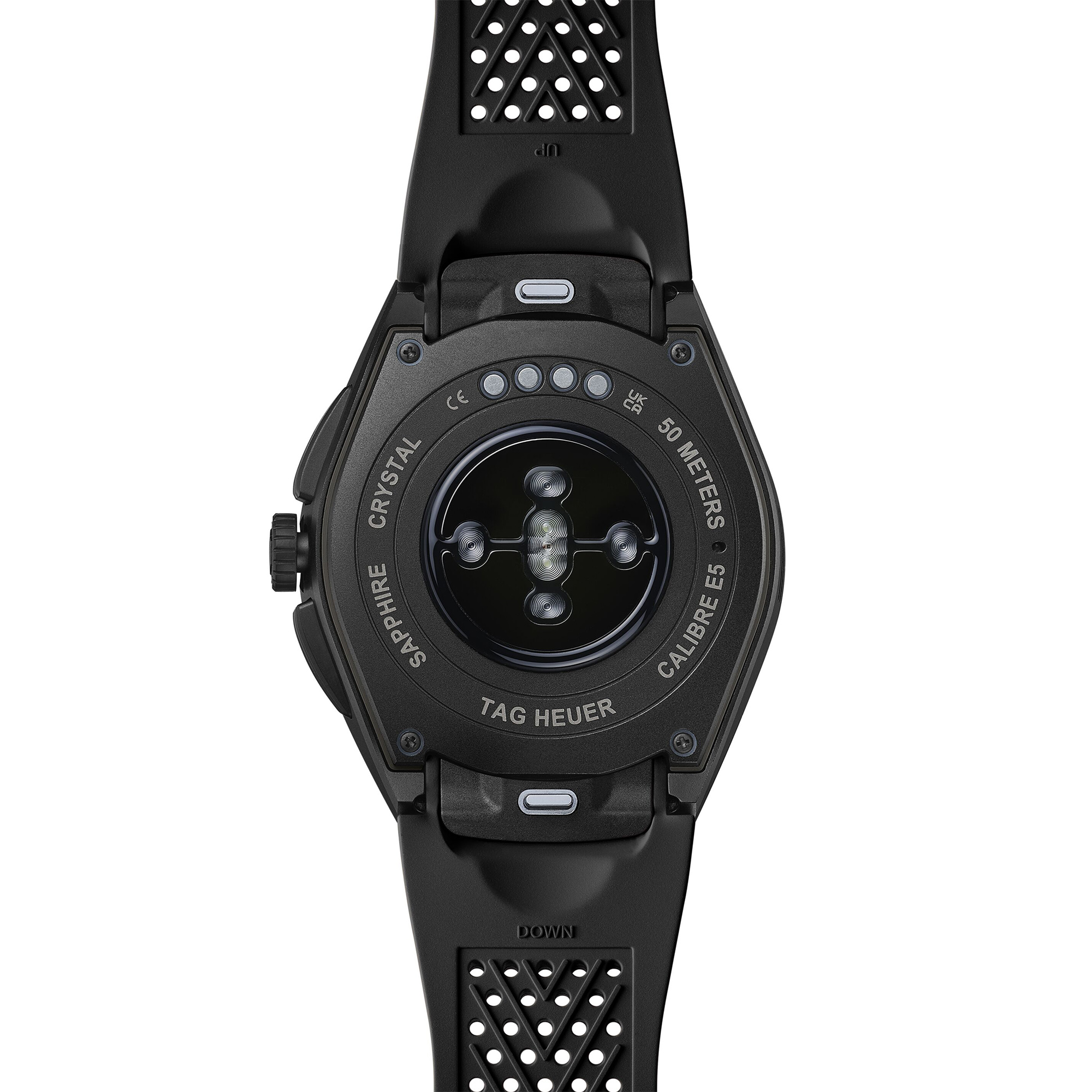 TAG Heuer E5 45MM ブラックレザーベルト TAG Heuer Connected Calibre E5, 45mm