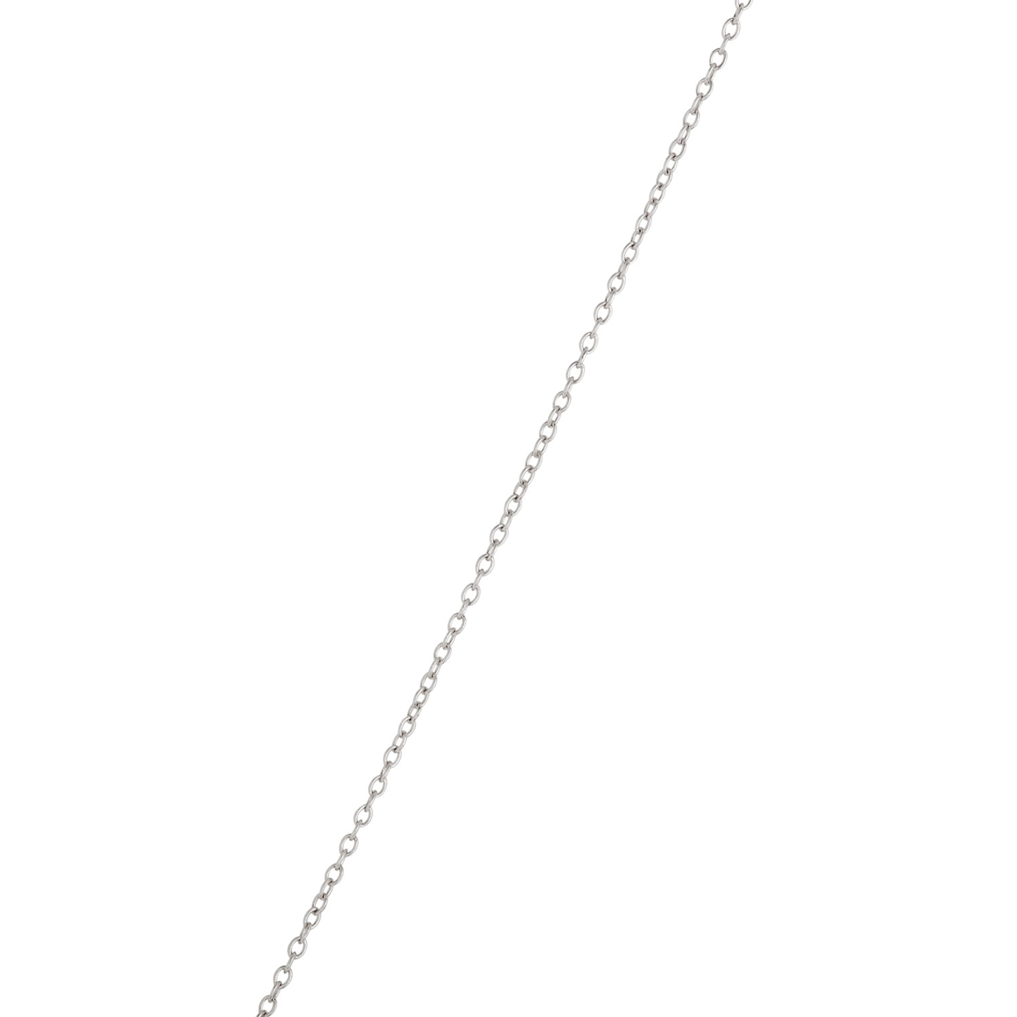 Open Circle Pendant with Emerald Cut and Round Diamonds, 2 Total Carat Weight, 14K White Gold