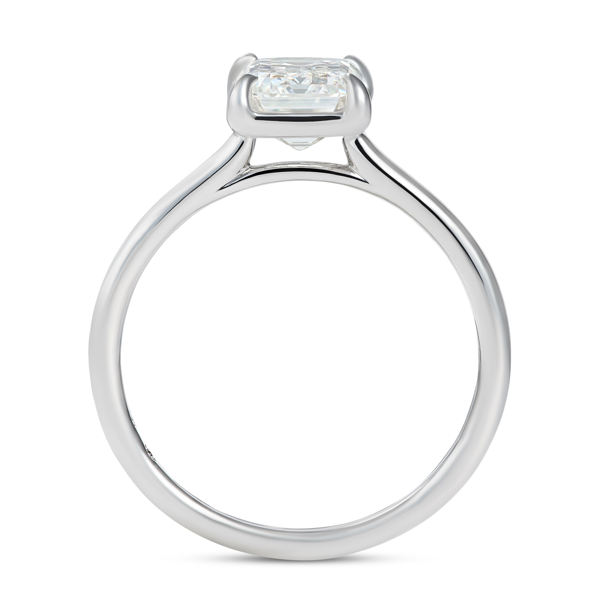 Bella Ponte "Whisper" Emerald Cut Diamond Engagement Ring, 14K White Gold