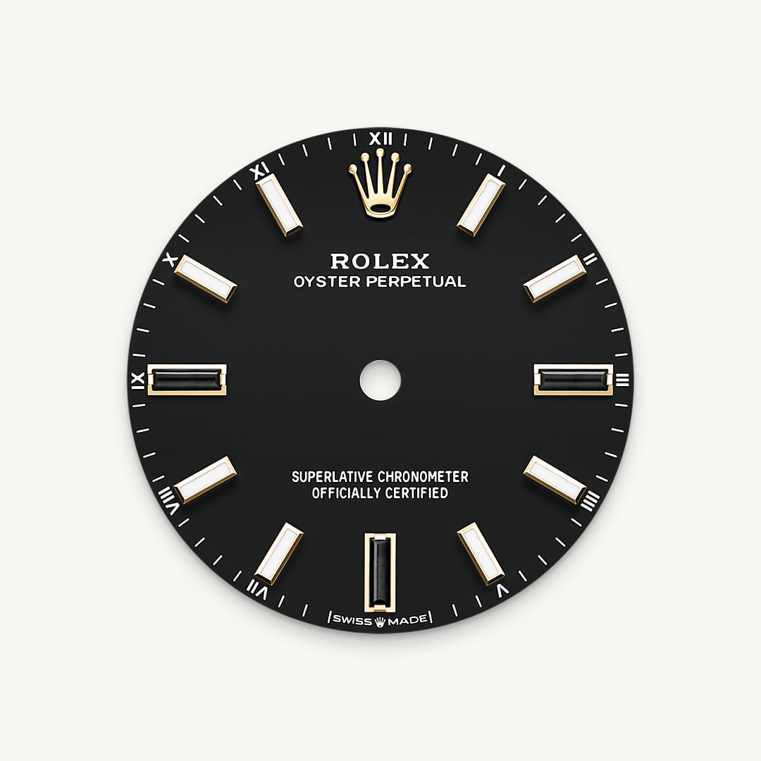 rolex oyster perpetual in 18 ct yellow gold, m124208-0001 - black dial - ben bridge